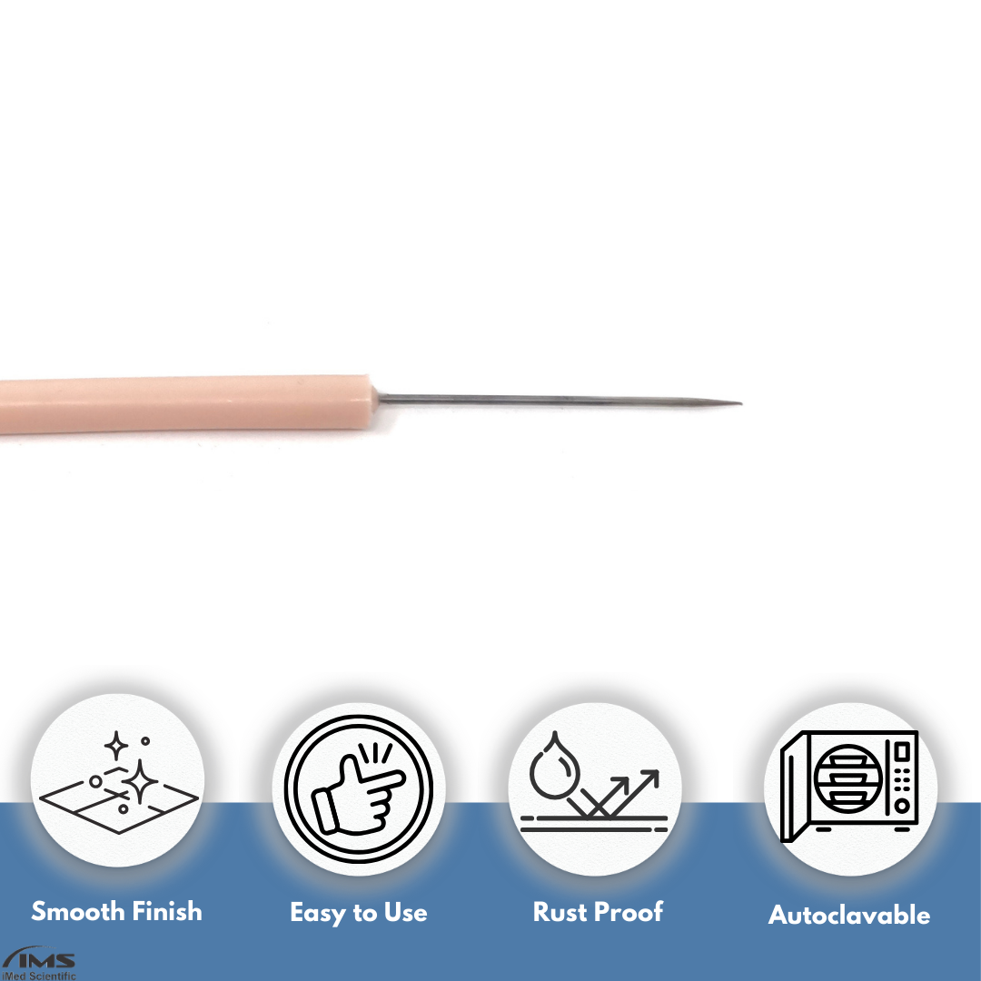 12/Pack Plastic Handle Dissecting Dissection Teasing Needle Straight