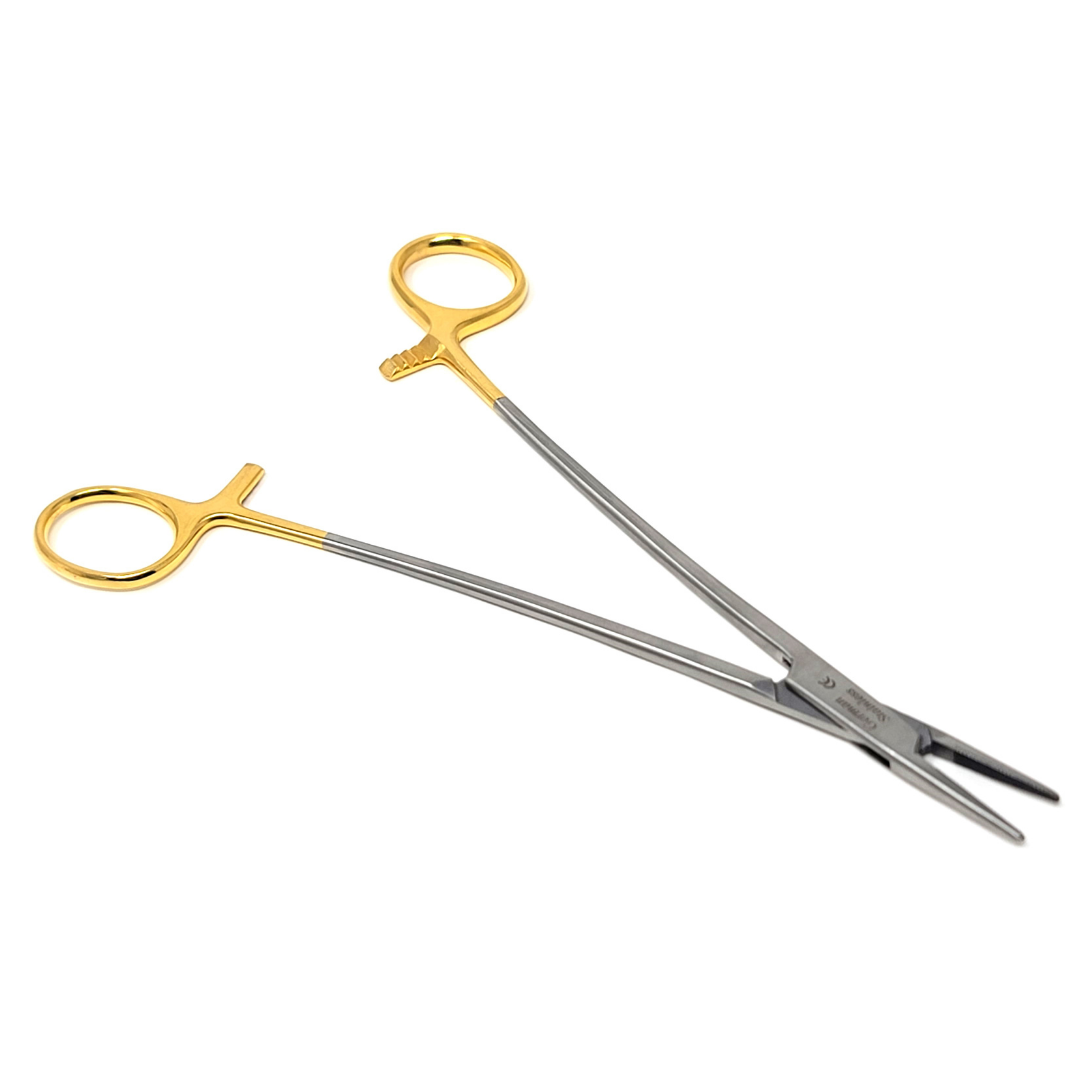 Medentra Mayo Hegar Needle Holder 14cm – Straight Hemostat Forceps For Suturing & Piercing