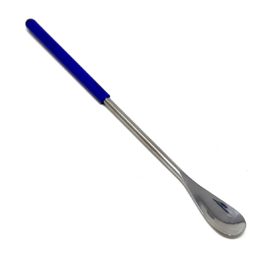 IMS-VL006 Stainless Steel Micro Lab Flat Spoon Spatula Sampler, with Vinyl Handle 8"
