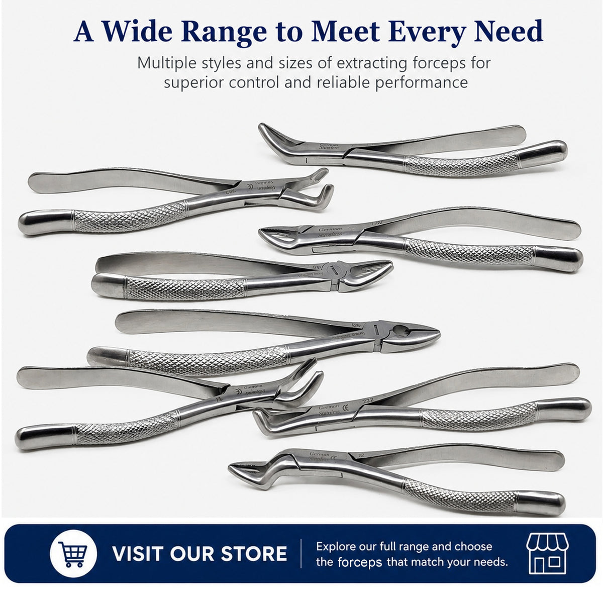 Dental Extracting Forceps #23 with Cow Horn Beaks, Stainless Steel