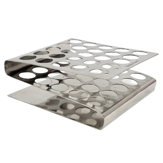 Test Tube Rack Holder with 25 Holes Vents Z Shaped Pipe Stand For 16mm Tubes, Stainless Steel