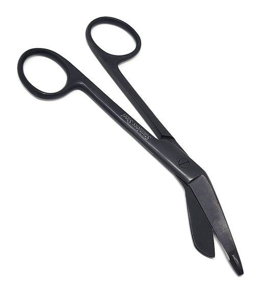 Full Black Lister Bandage Scissors 5.5" (14cm), Stainless Steel