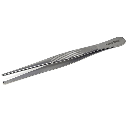 Dissecting Tissue 1x2 Rat Tooth Blunt Thumb Forceps Tweezers 4.5"