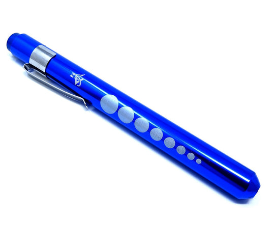 BLUE Reusable NURSE Penlight Pocket Medical LED with Pupil Gauge