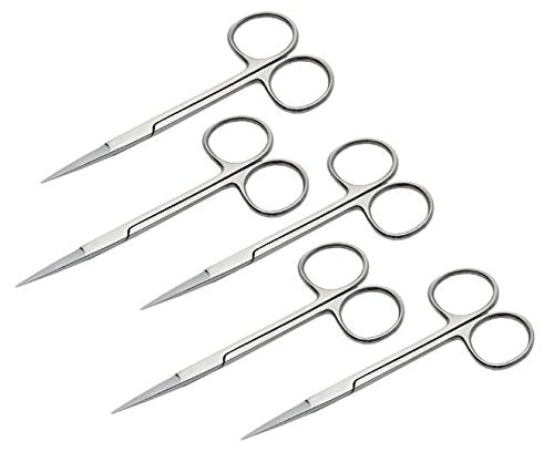 IRSTR5 Iris Micro Dissecting Lab Scissors, Fine Point Straight PACK OF 5