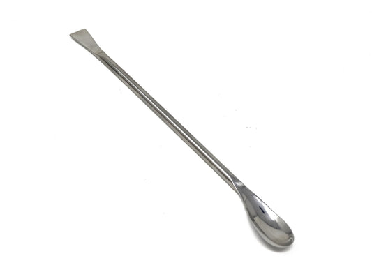 IMS-SP001 Stainless Steel Double Ended Square & Angled Right Spoon Sampler Lab Spatula , 7" Length