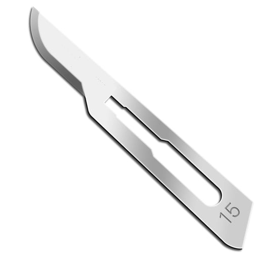 IMS-CBLD15 Box of 100 Scalpel Sterile Blades #15 Carbon Steel Individually Foil Wrapped