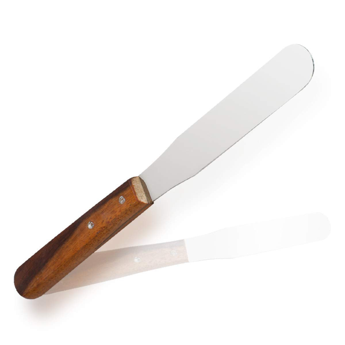 IMS-WHSPT5 Lab Spatula Wooden Handle, 5" Stainless Steel Blade, Brass Rivets