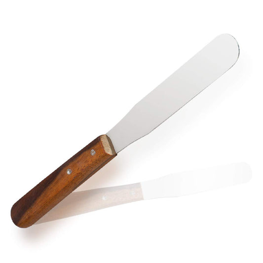 IMS-WHSPT6 Lab Spatula Wooden Handle, 6" Stainless Steel Blade, Brass Rivets
