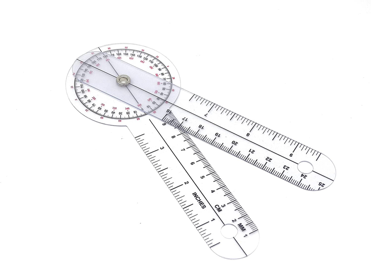 Plastic 6" Goniometer 360 Degree Multi-Ruler Measuring Tool Protractor For Range Check