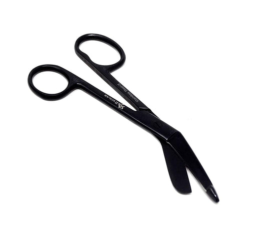 All Black One Large Ring Lister Bandage Scissors 5.5", Stainless Steel