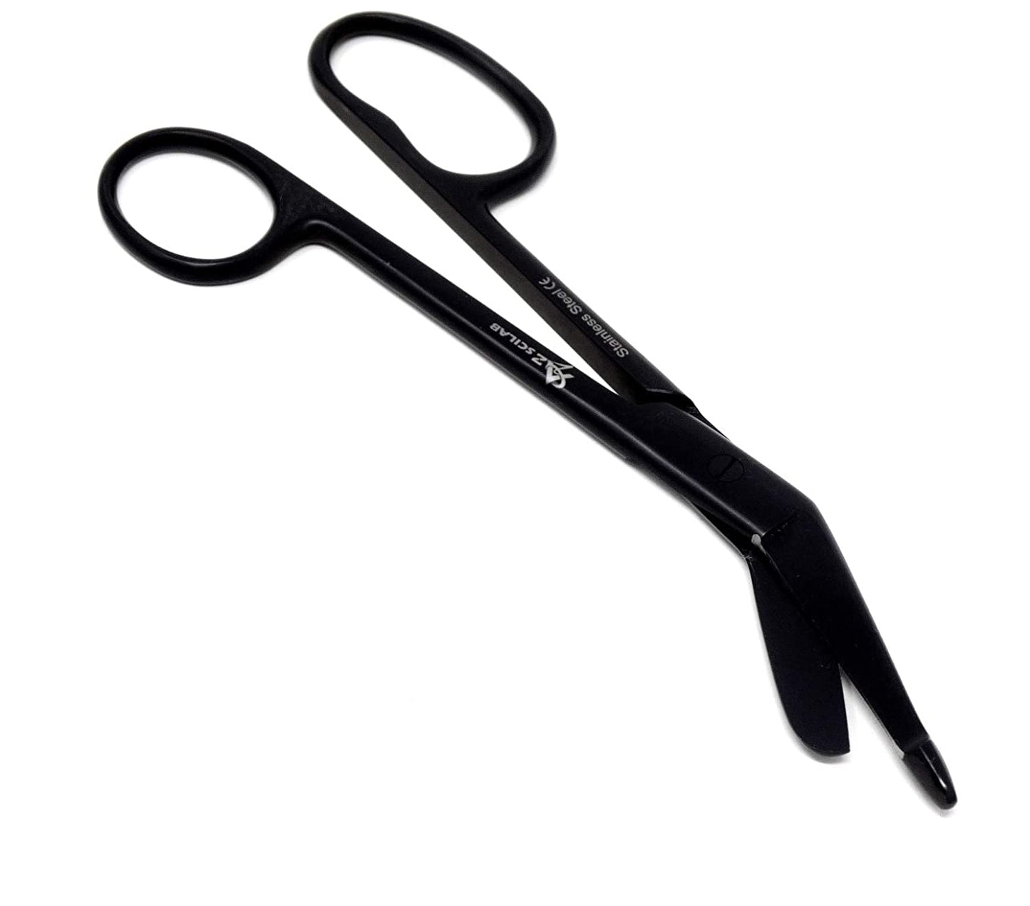 All Black One Large Ring Lister Bandage Scissors 7.25" Stainless Steel