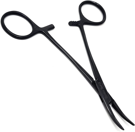 Tactical Hemostat Forceps 5" (12.7cm) Curved with full Serrated Jaws