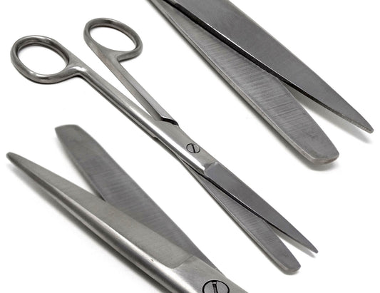Dissecting Scissors, Sharp / Blunt Point Blades, 6.5" (16.5cm), Straight, Premium Quality, Stainless Steel