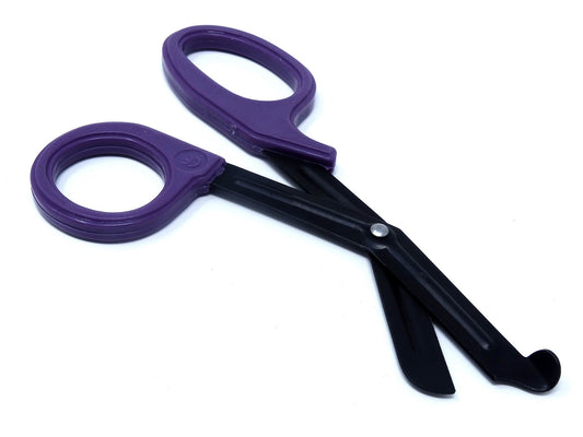 Purple Handle with Fluoride Coated Black Blades Trauma Shears 7.25"