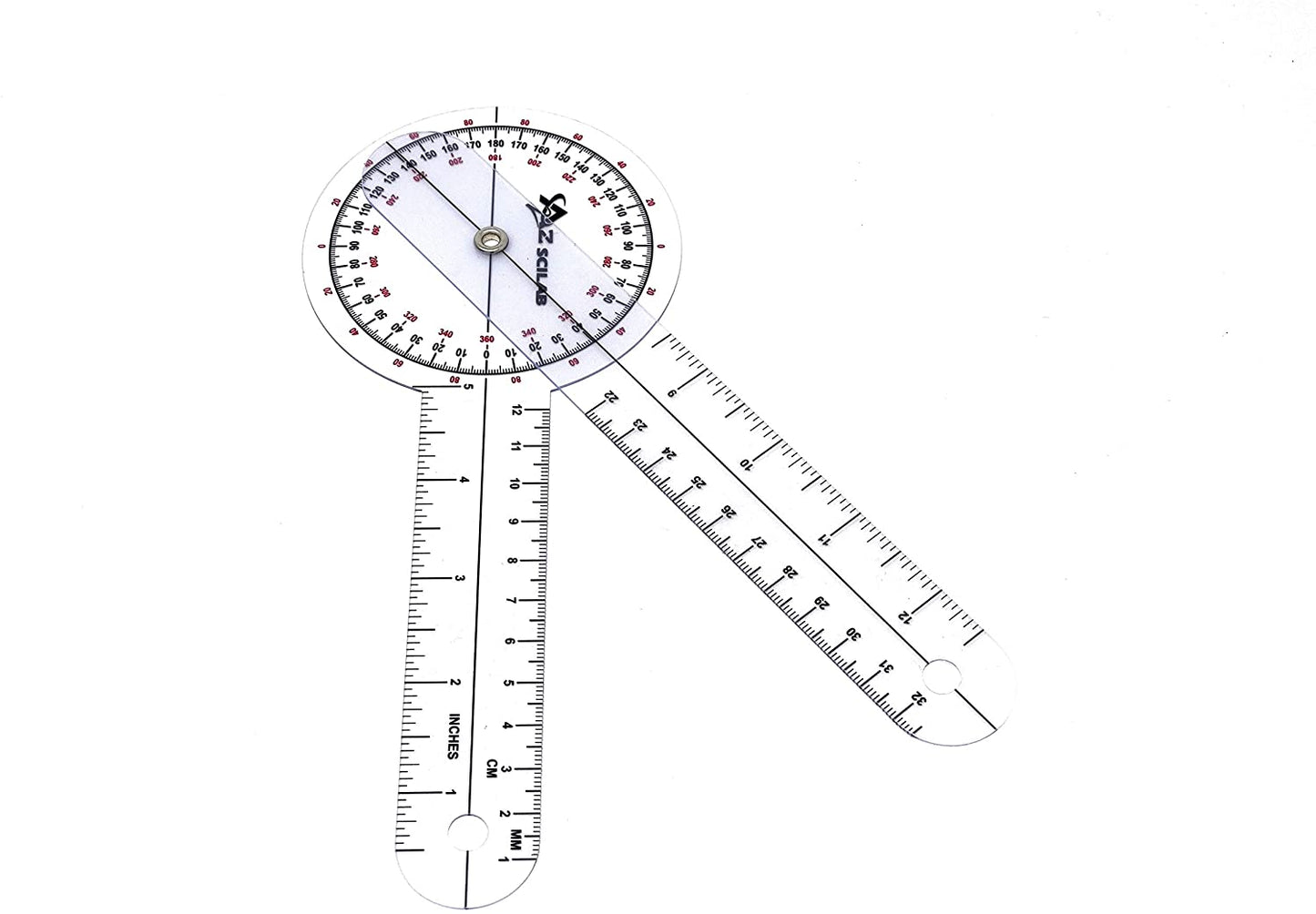 Plastic 8" Goniometer 360 Degree Physical Therapy Angle Protractor