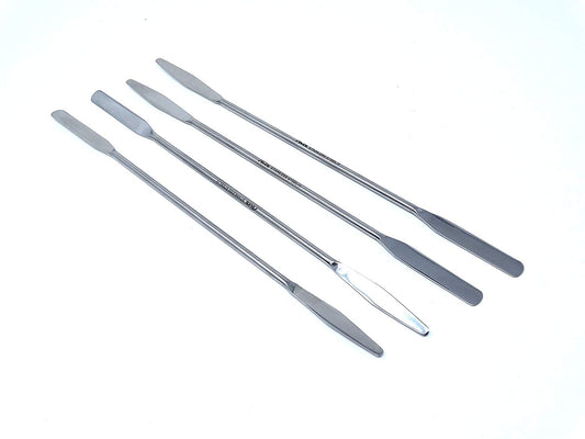 IMS-RNDTAP4-7 Stainless Steel Double Ended Micro Lab Spatula Sampler, Round & Tapered Arrow End, 7" Length, 4/Pack