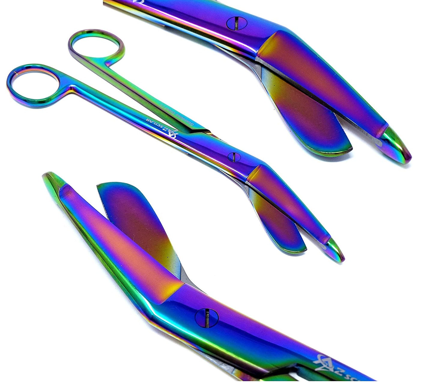 Multi Color Rainbow Lister Bandage Scissors 7.25", Stainless Steel