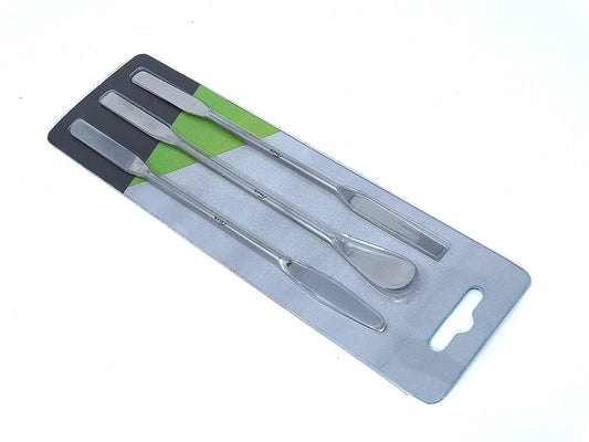 IMS-DESPAT-3 Pack of 3 Assorted Double Ended Micro Lab Mixing Spatula Set 7" Length Kit, Stainless Steel Blades All Purpose