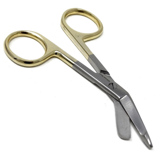 Supercut Lister Bandage Scissors 3.5",One Serrated Blade Gold Handle