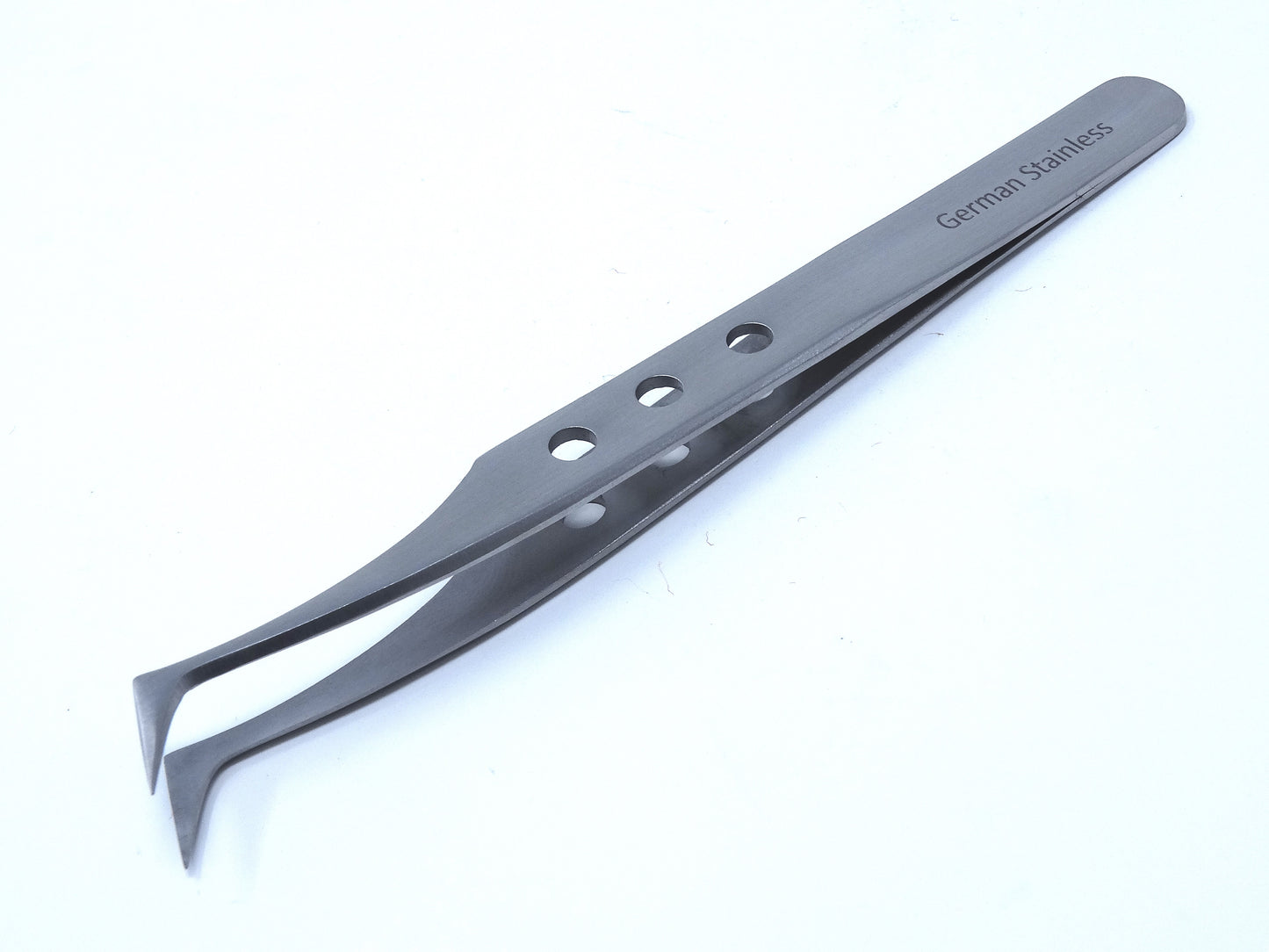 Stainless Steel Micro Surgical Forceps Tweezers Semi Angled, Fenestrated Handle, Premium Quality