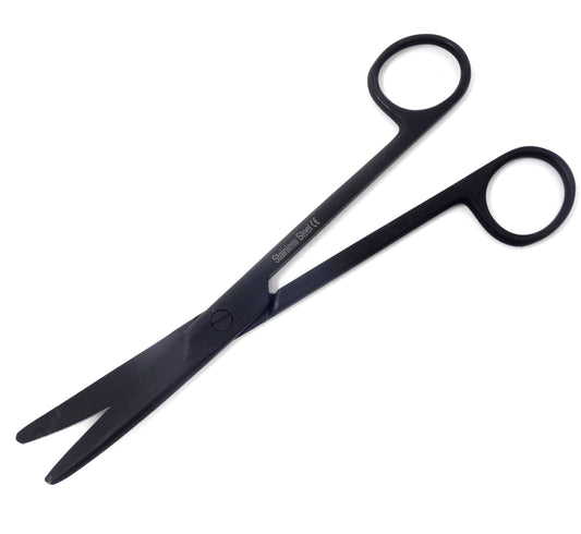 Multipurpose Scissors Stainless Steel Shears 6.75" for Office Home School Craft Supplies, Curved Sharp Blades, Black Fluoride Coated