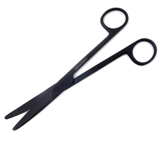 Multipurpose Scissors Stainless Steel Shears 6.75" for Office Home School Craft Supplies, Straight Sharp Blades, Black Fluoride Coated