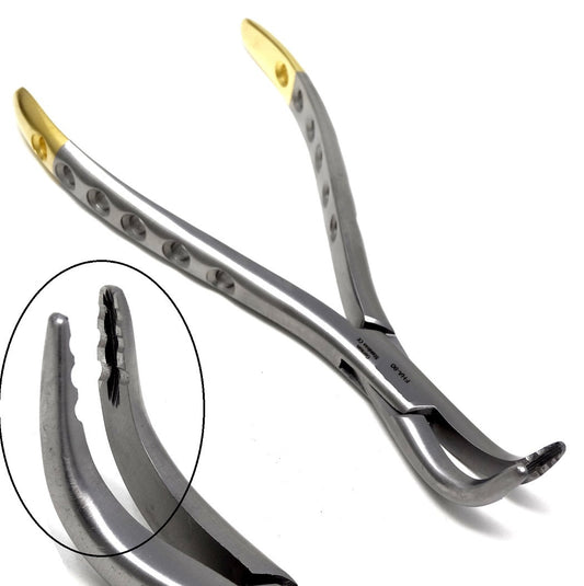 Dental Extraction Forceps FHA-90, Gold Handle, Stainless Steel