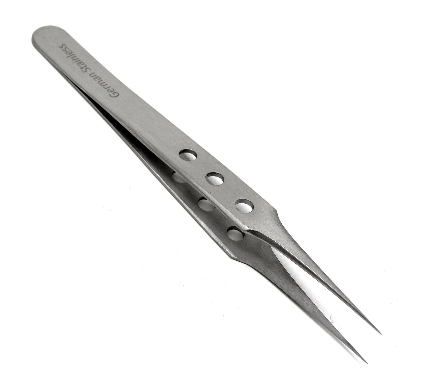 Stainless Steel Micro Surgical Forceps Tweezers A Type Straight, Fenestrated Handle, Fine Point, Premium Quality
