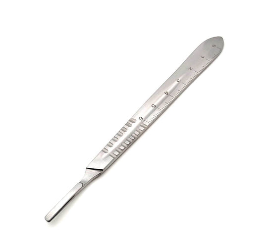 Scalpel Handle, Stainless Steel FLUTED #8 (Fits Size #60, #70 Scalpel Blades)