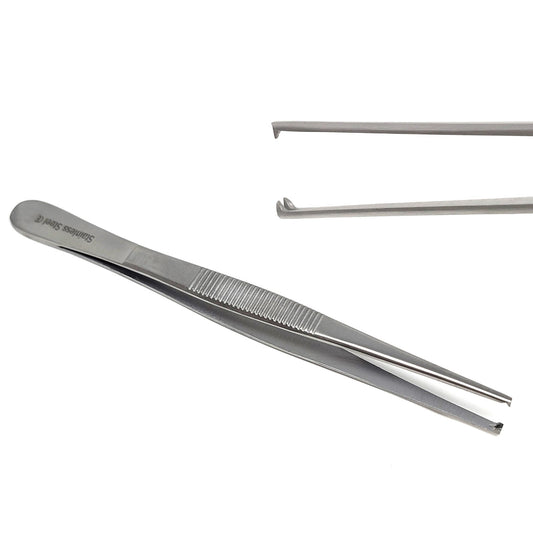 Dissecting Tissue 1x2 Rat Tooth Blunt Thumb Forceps Tweezers 5"