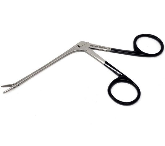 IMS-ALG08 Premium Quality Ear Wax Removing Removal Forceps 3.5" Shank, With Metallic Black Handle, Serrated Jaws