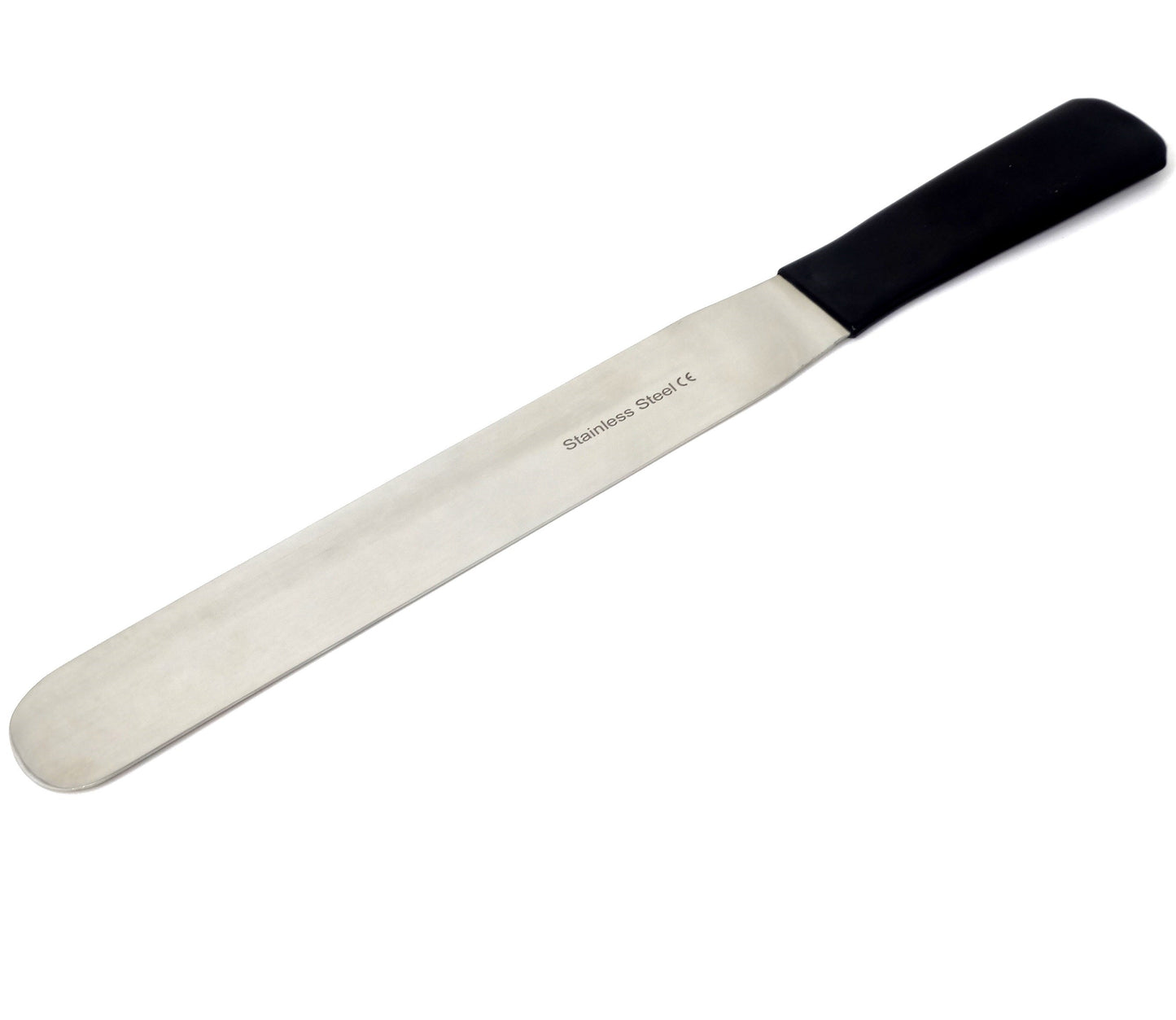 Stainless Steel Spatula Baker's Knife Mixing Spreading Tool, 12" Polished Blade, Vinyl Comfort Grip