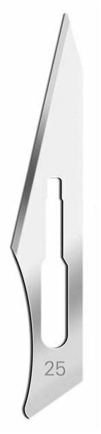 #25 Disposable Scalpel Blades 100/box , Sterile, Carbon Steel Blade
