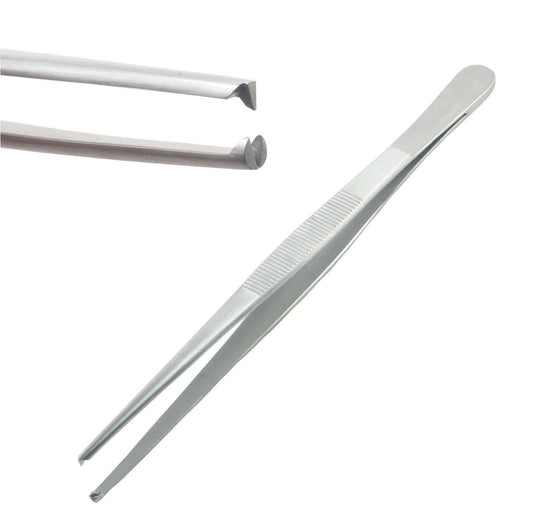 Dissecting Tissue 1x2 Rat Tooth Blunt Thumb Forceps Tweezers 6"