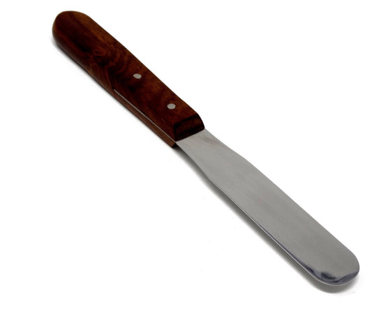IMS-WHS5 Stainless Steel Lab Spatula with Wooden Handle, 5" Blade, 0.88" Blade Width, 9.08" Total Length