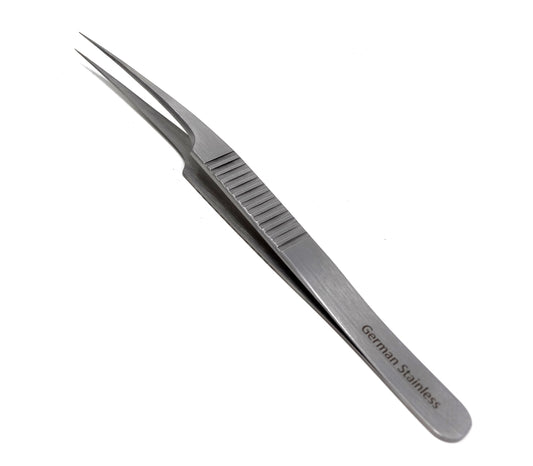 Stainless Steel Micro Surgical Forceps Tweezers Pro Straight, Ridged Handle, Premium Quality