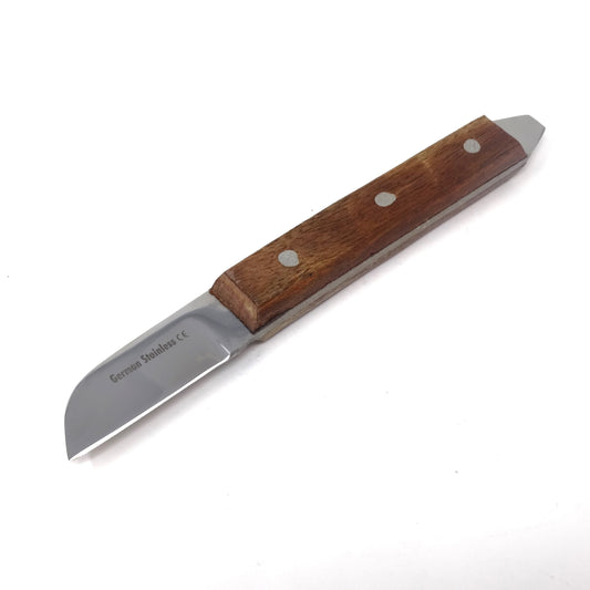Wooden Handle Carving Tool, Polished Stainless Steel Blade, Shaping Carvers Knife Cutter - 12R