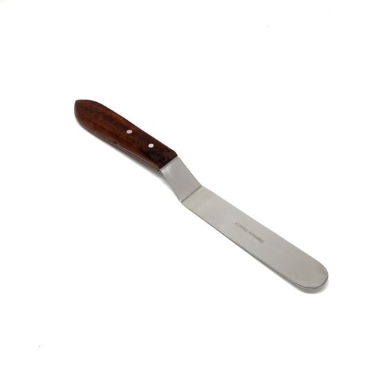 Cake Decorating Angled Icing Spatula, Stainless Steel 7" Offset Polished Blade Knife, Wood Handle