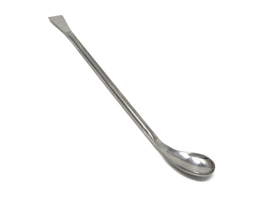 IMS-SP002 Stainless Steel Double Ended Square & Angled Left Spoon Sampler, Lab Spatula , 7" Length