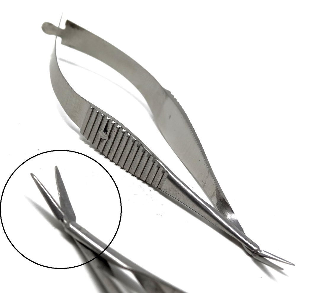 Vannas Micro Small Blade Stitch Scissors Angled Forward, 3'', Ridged H ...