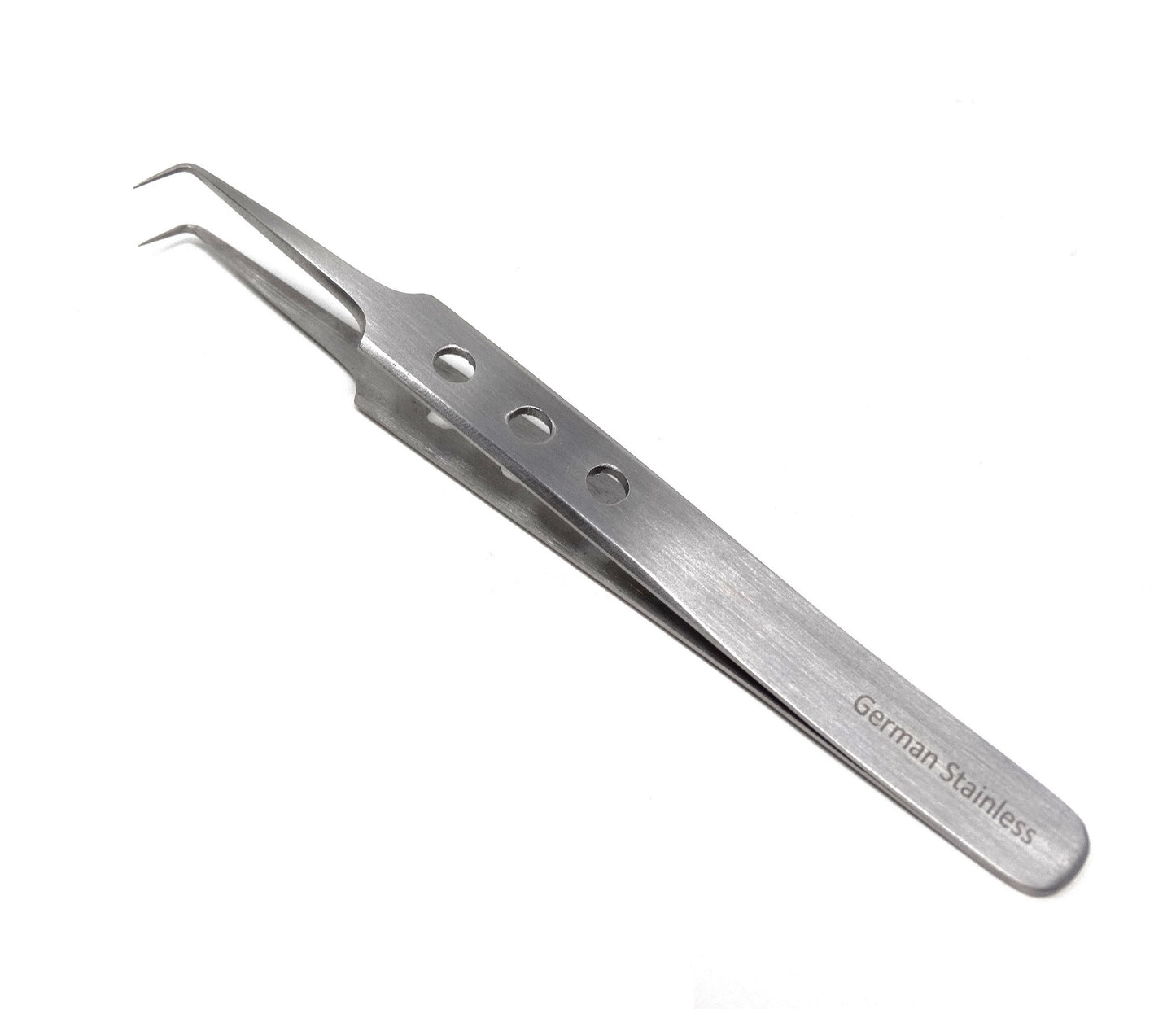 Stainless Steel Micro Surgical Forceps Tweezers X Type Right Angle 90 Degree, Self Retracting, Fenestrated Handle, Premium Quality