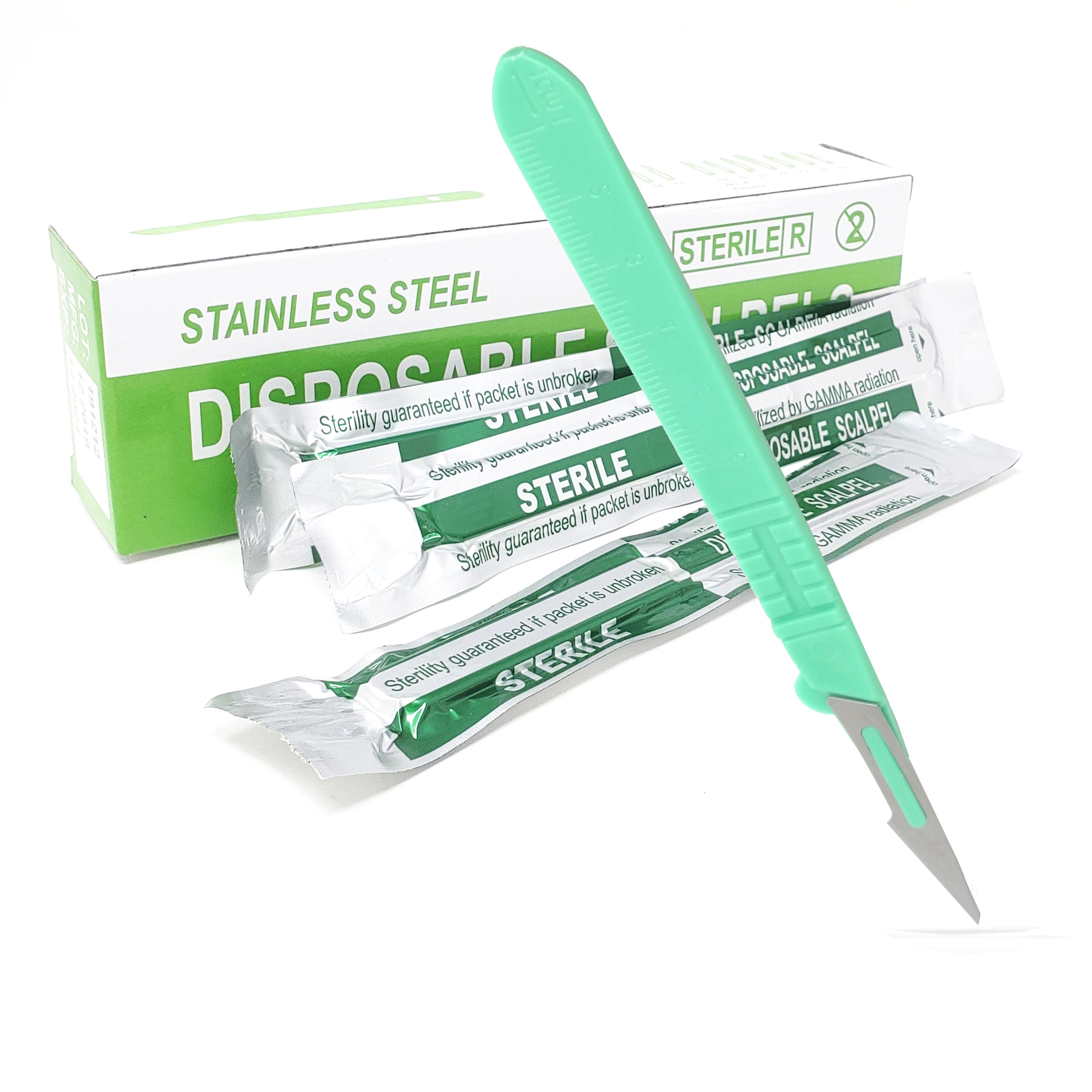 Disposable Scalpels #11, 10/bx Stainless Steel Blades, Plastic Handle ...