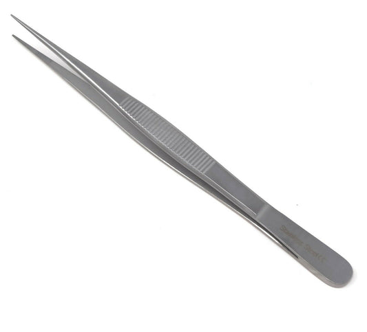 Dissecting Tweezers 5.5" Fine Point with Straight Serrated Strong Tips Jaws