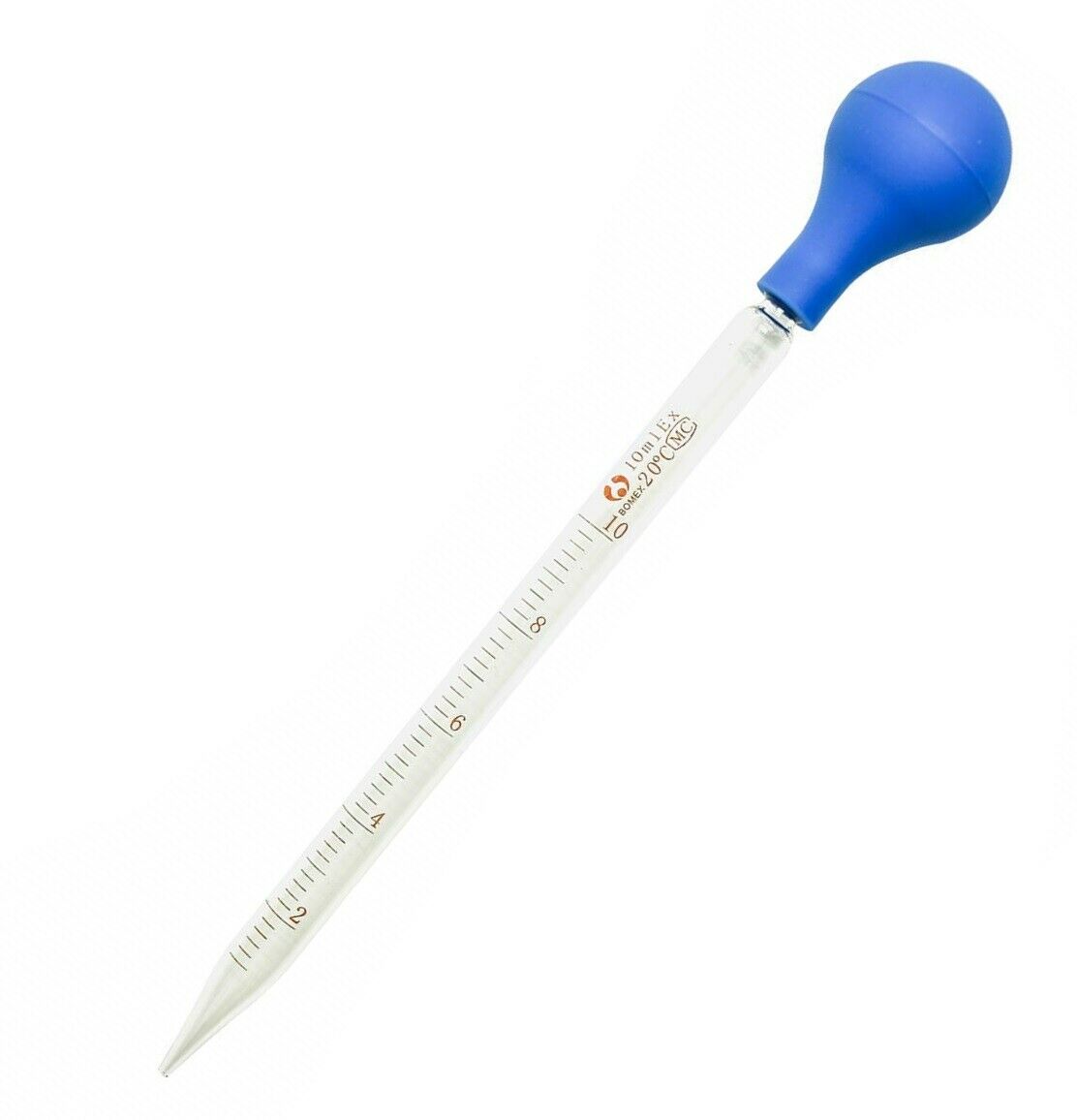 10ml Pipette Glass Dropper Scale Line Lab Liquid Dropping Pipet Blue R ...