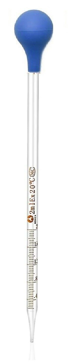 2ml Glass Scale Line Dropper Pipette Lab Dropper Dropping Pipet Blue R ...