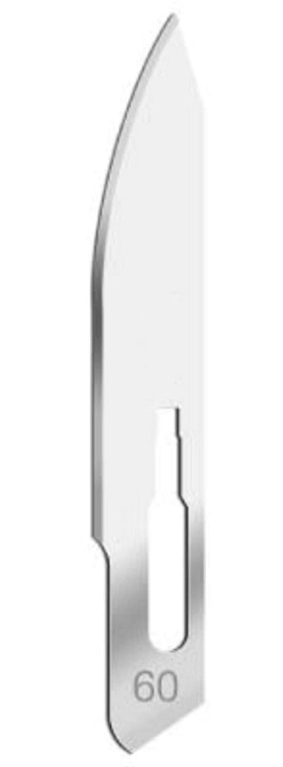 Surgical Scalpel Blades #60, Sterile, Carbon Steel Blade, 100/BX